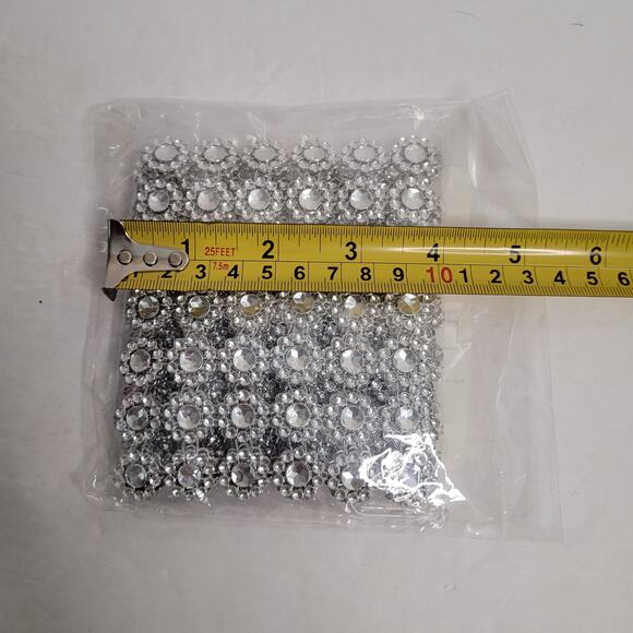 Silver Rhinestone Flower Embellishments - Picture 7 of 8